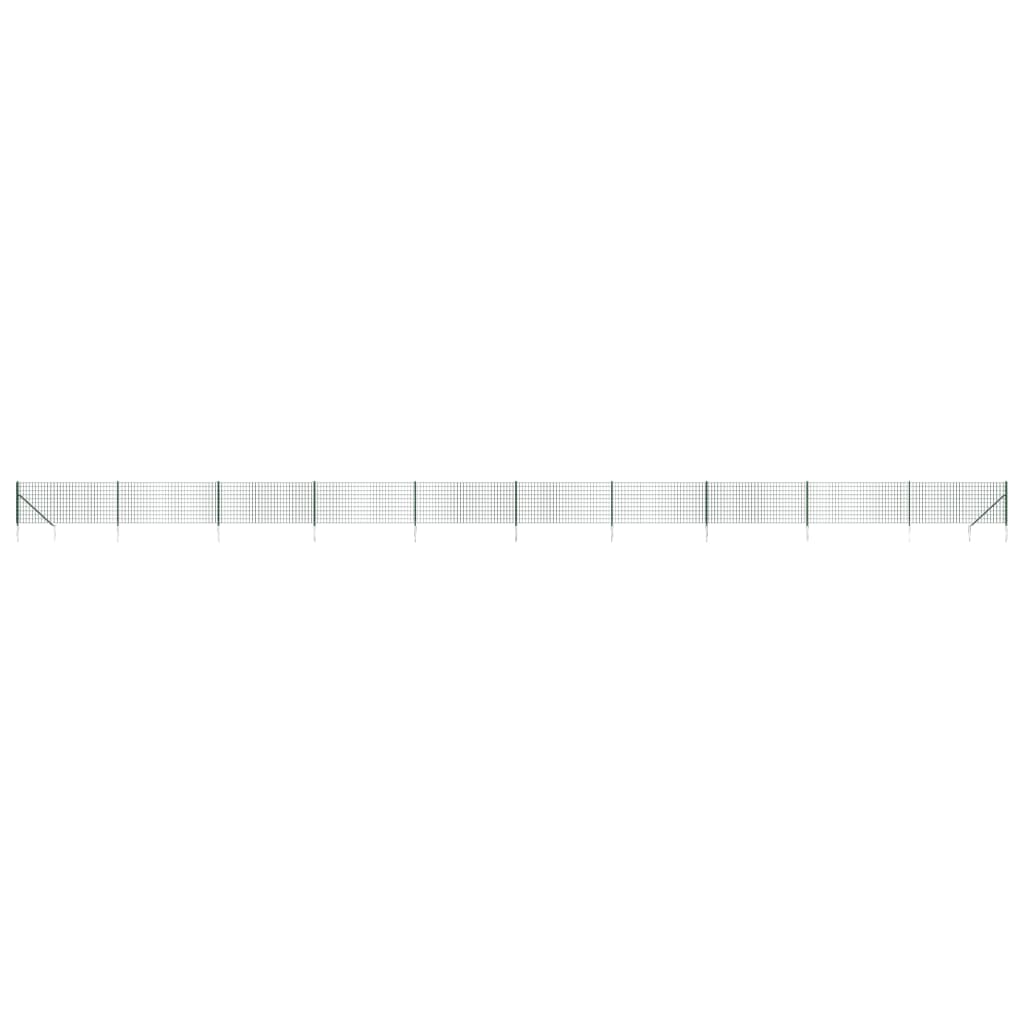 Vidaxl Drahtnetzzaun mit Erdanker 0,8 x 25 m grün