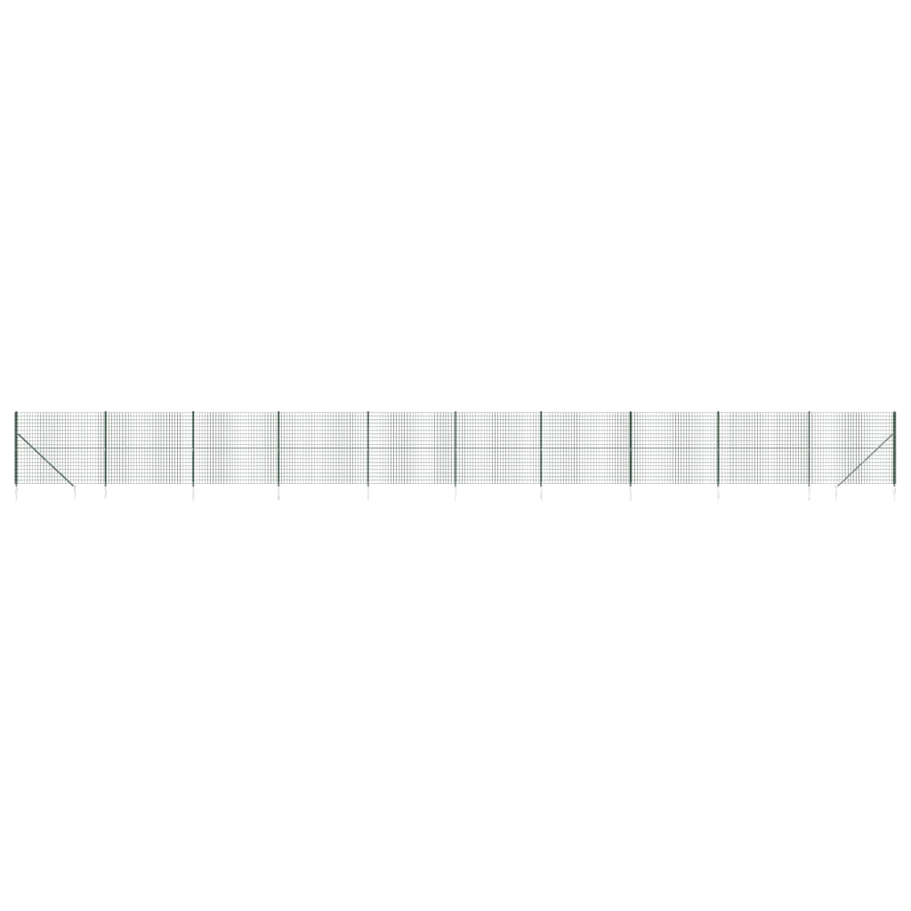 Vidaxl Wire Mesh Fence med malt ankere 1,6x25 m grønn