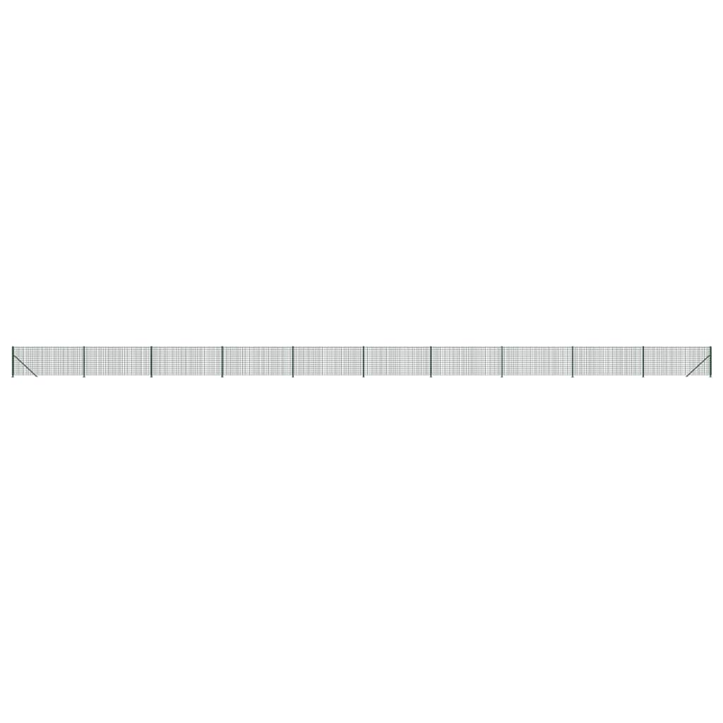 Vidaxl wire mesh fence with flange 0.8x25 m green
