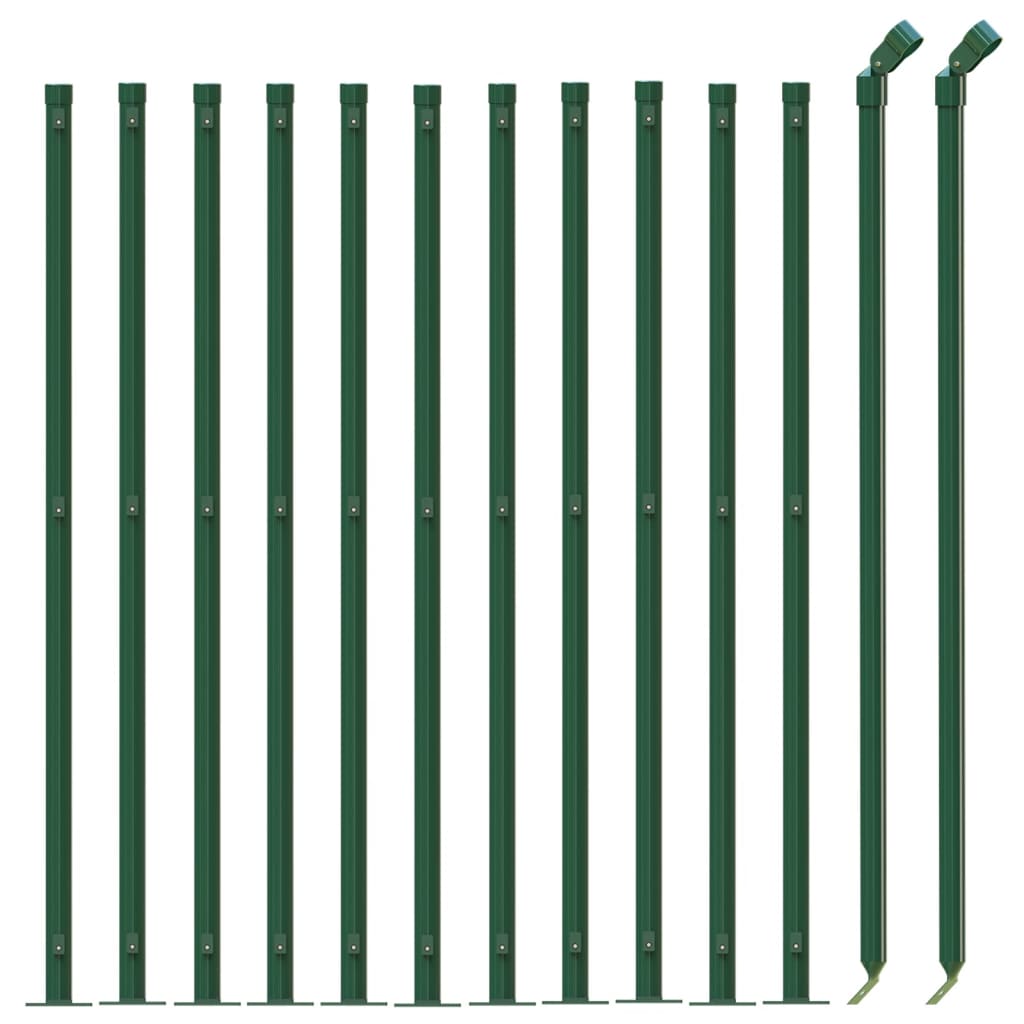 Vidaxl wire mesh fence with flange 0.8x25 m green
