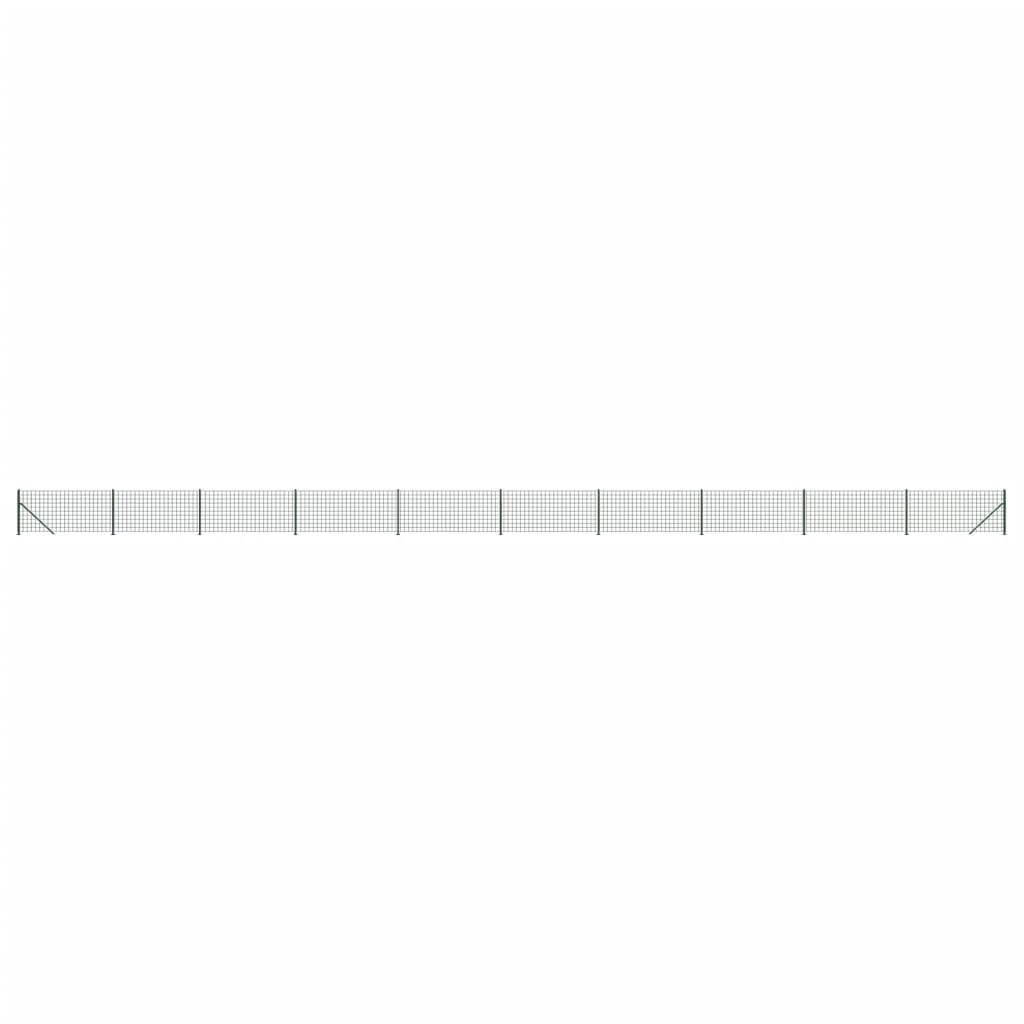 Vidaxl wire mesh fence with flange 0.8x25 m green