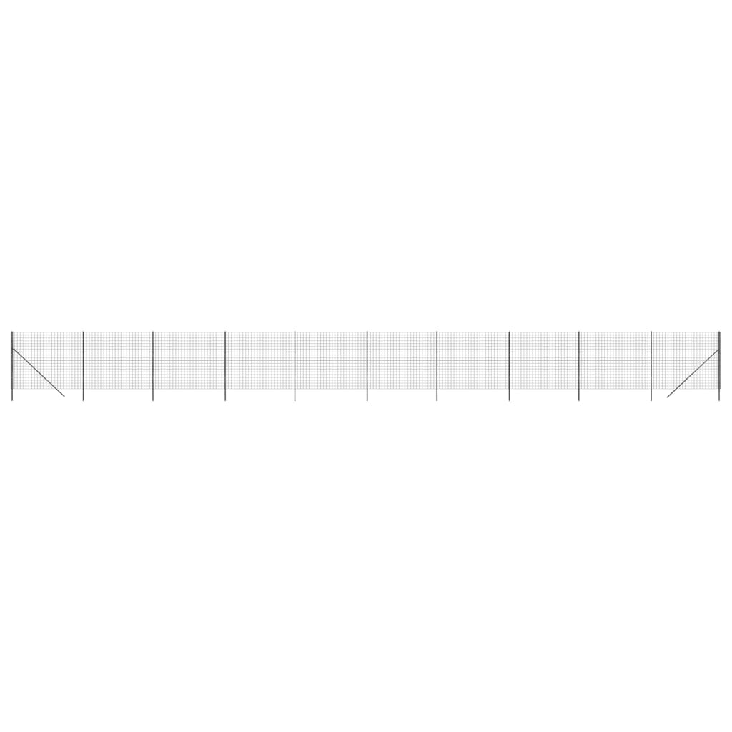 Mesh de alambre Vidaxl FET 1.4x25 M de acero galvanizado con antracita
