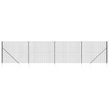 Vidaxl draadgaashek met grondankers 1,4x10 m antracietkleurig