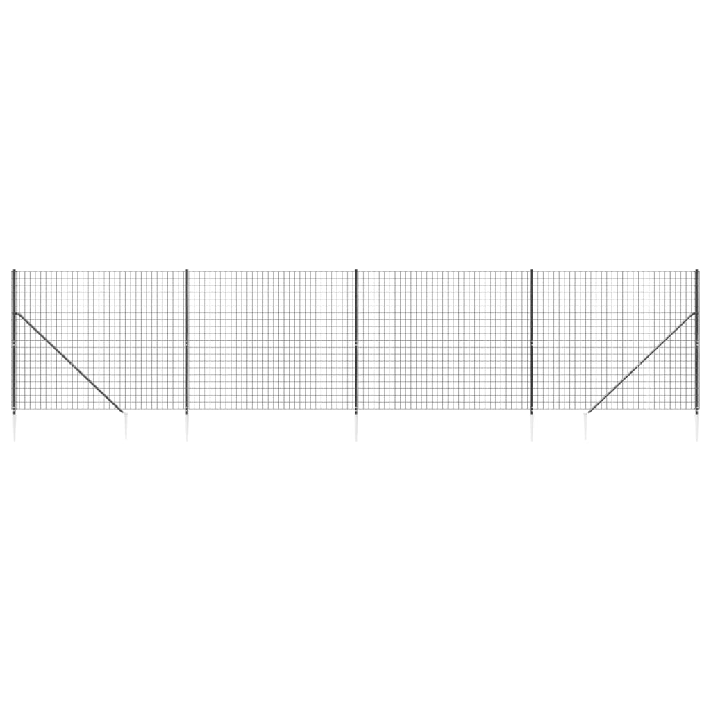 Vidaxl trådnät FET med markförankringar 1,8x10 m antracit -färgad