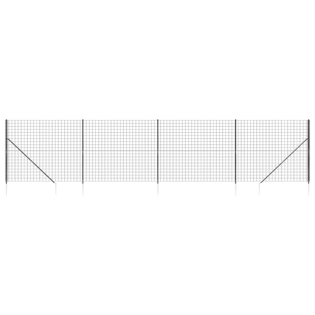 Vidaxl Wire Mesh FET z kotwicami uziemienia 1,4x10 m antracytu -koloru