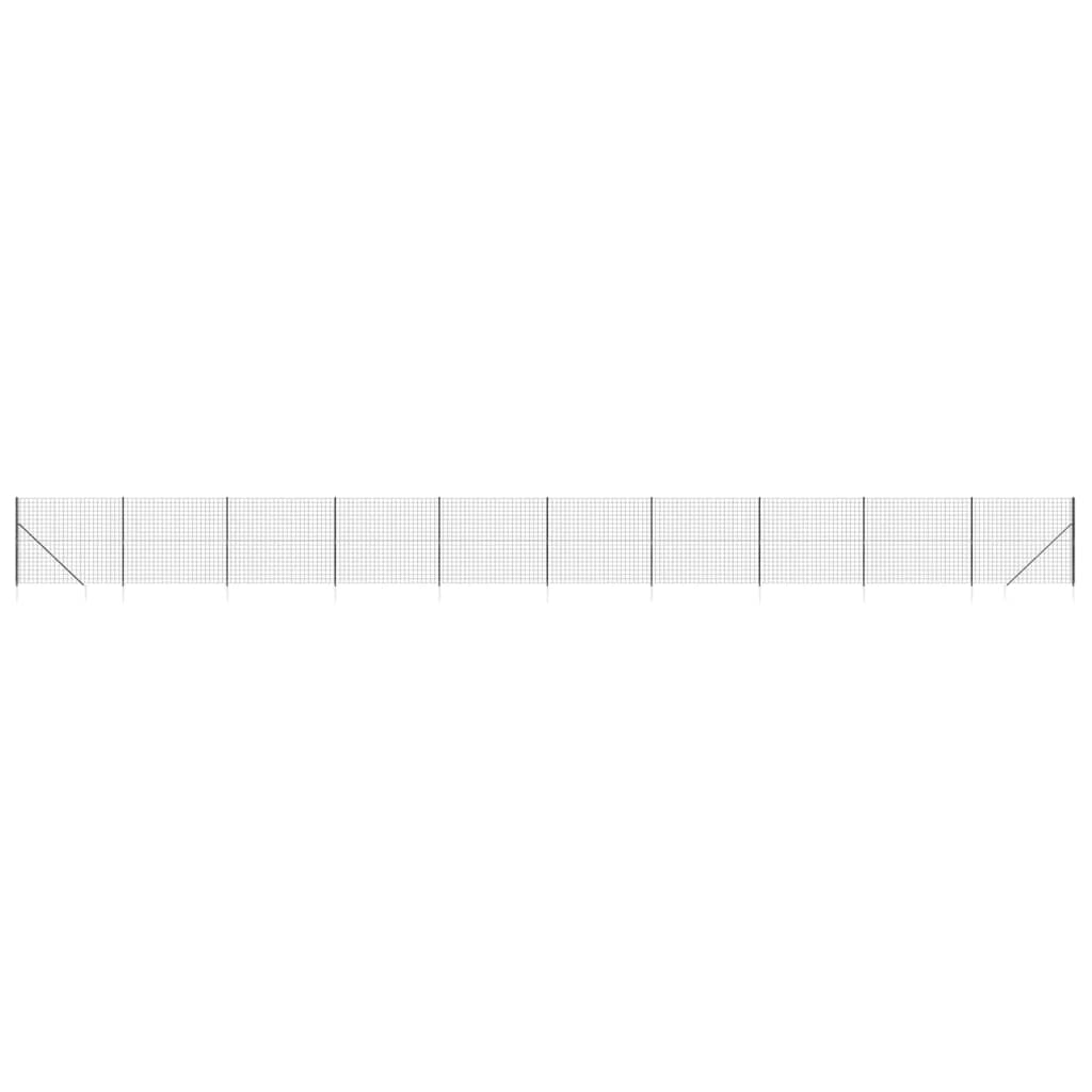 Vidaxl Wire Mesh Fet med malede ankre 2x25 m anthracit -farvet