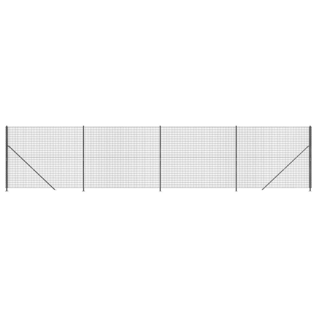 Vidaxl wire mesh fet with flange 1.6x10 m anthracite -colored
