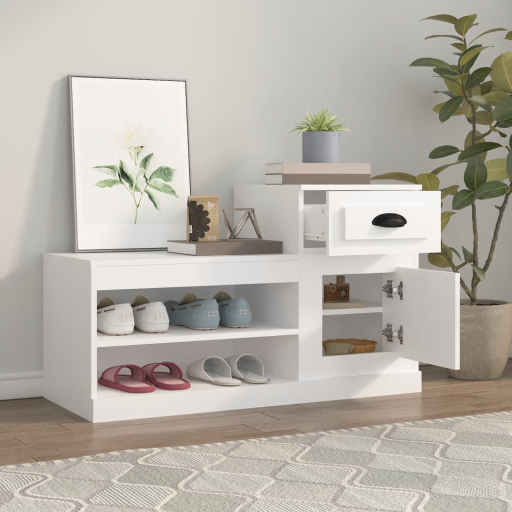 Skříňka na boty Vidaxl 100x42x60 cm zpracované dřevo bílé