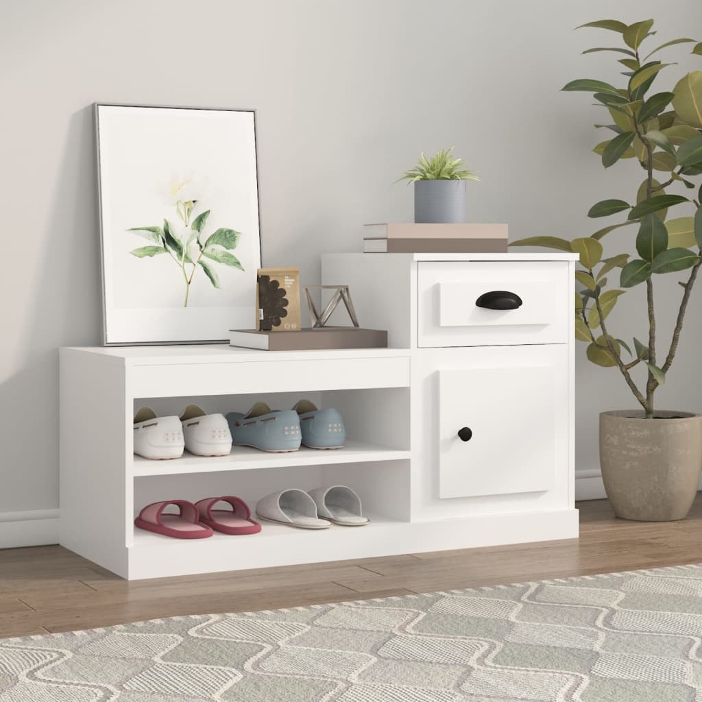 Skříňka na boty Vidaxl 100x42x60 cm zpracované dřevo bílé