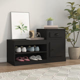 Vidaxl Schong Cabinet 100x42x60 cm Propertéiert Holz schwaarz