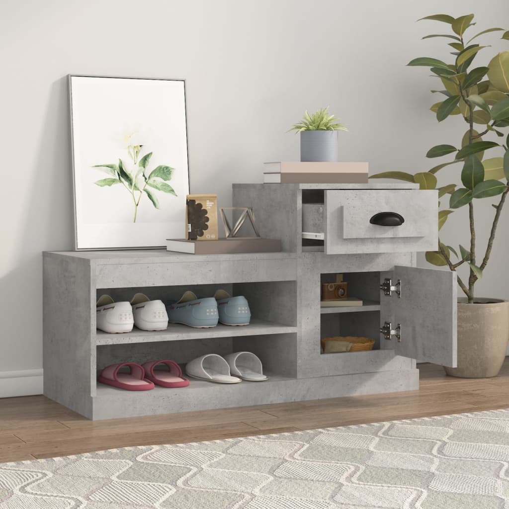 VidaXL shoe cabinet 100x42x60 cm edited wood concrete price