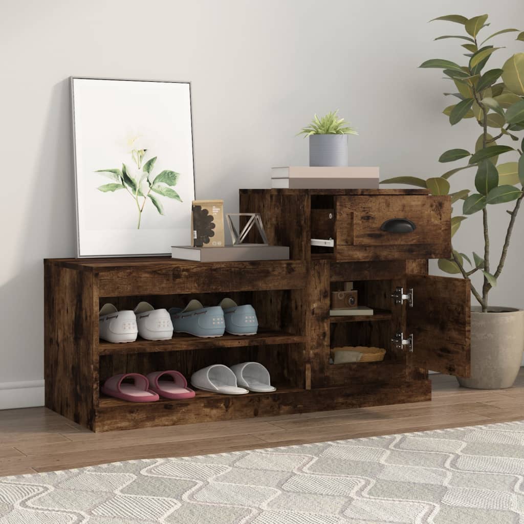 VidaXL shoe cabinet 100x42x60 cm Properted Wood Smoked Oak colored