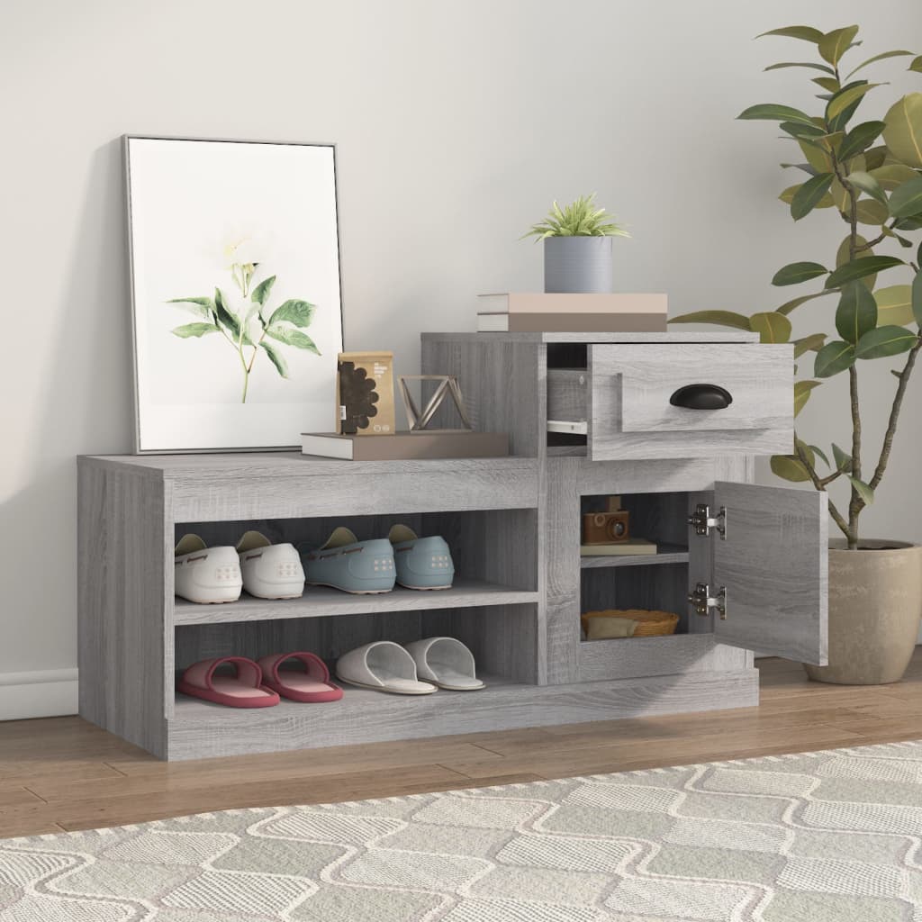 VidaXL shoe cabinet 100x42x60 cm Properted Wood Gray Sonoma Oak color