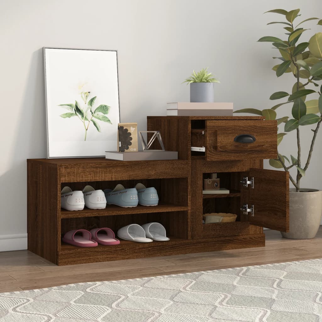 VidaXL shoe cabinet 100x42x60 cm Properted wood brown oak color