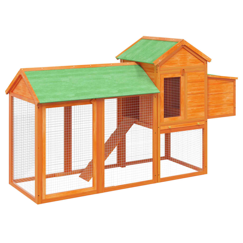 Vidaxl piščančji coop 193x65x117 cm trdna boro rjava