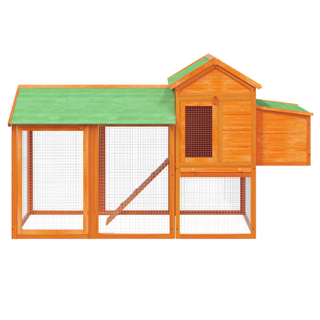 Vidaxl piščančji coop 193x65x117 cm trdna boro rjava