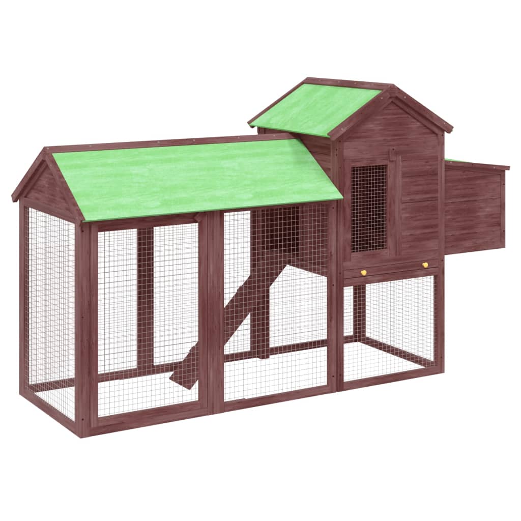 Vidaxl Chicken Coop 193x65x117 cm Festkiefer Mokka -Zylinder