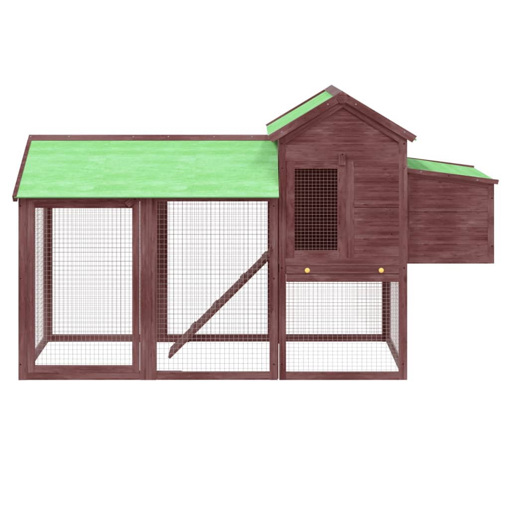 Vidaxl Chicken Coop 193x65x117 cm Festkiefer Mokka -Zylinder