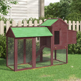 Vidaxl Chicken Coop 193x65x117 cm Festkiefer Mokka -Zylinder