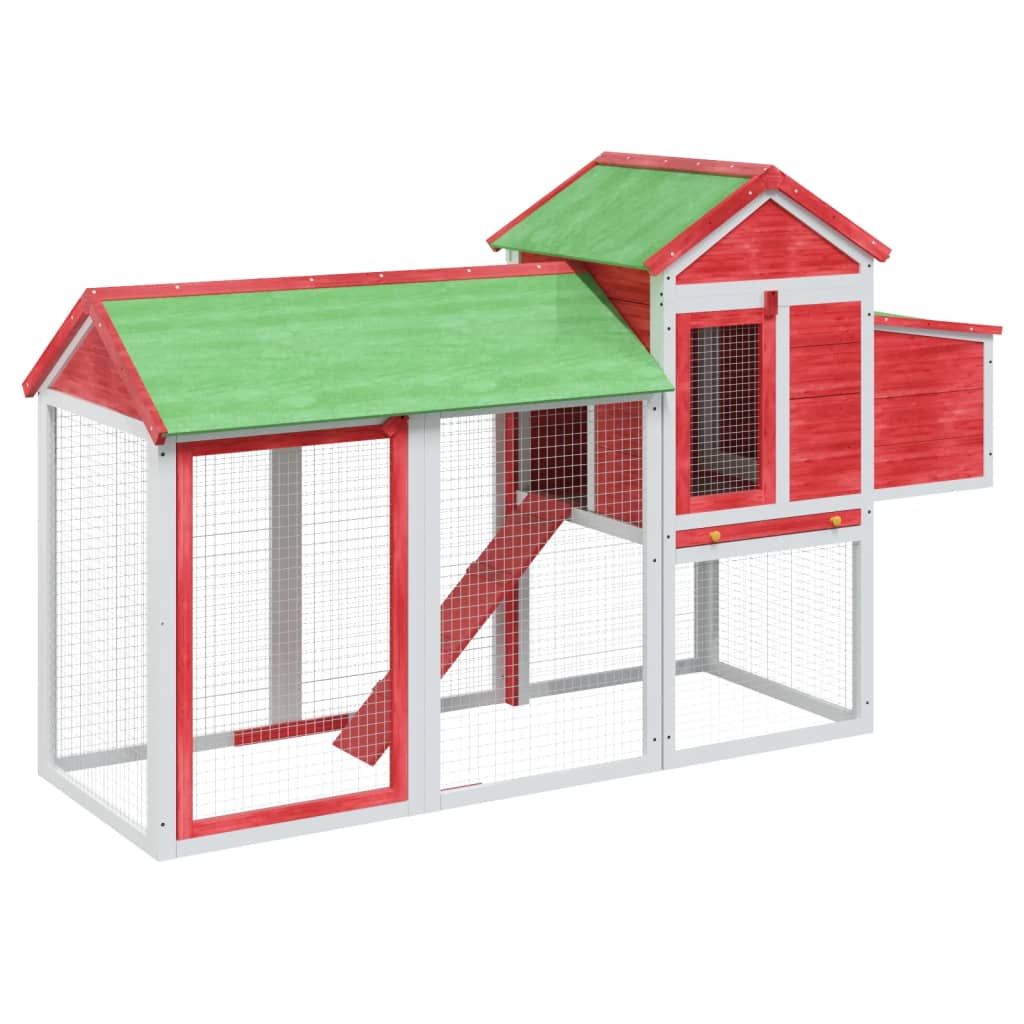 Vidaxl Chicken coop 193x65x117 cm Solid pine red
