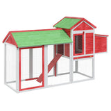Vidaxl Chicken coop 193x65x117 cm Solid pine red