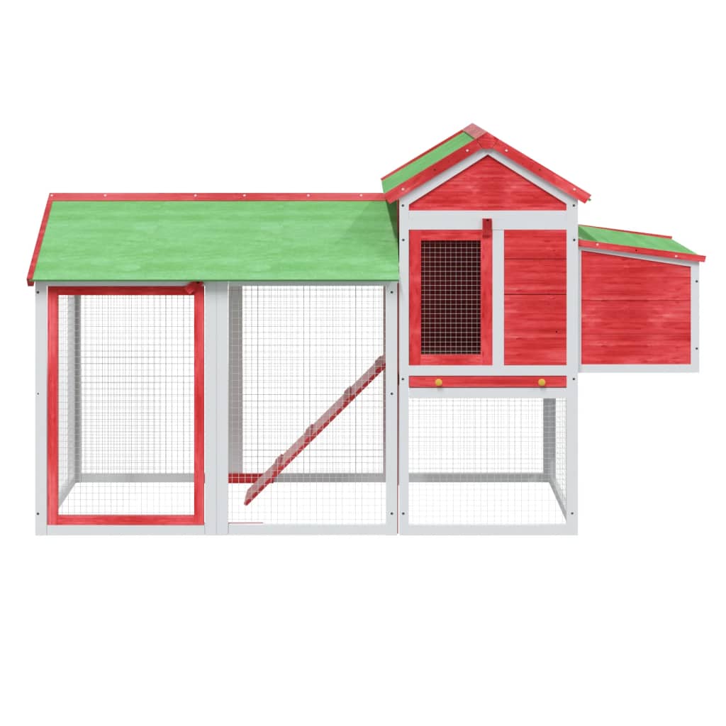 Vidaxl Chicken coop 193x65x117 cm Solid pine red