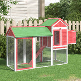 Vidaxl Chicken coop 193x65x117 cm Solid pine red