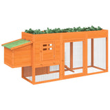 Vidaxl piščančji coop 204x50x84 cm trden borov bone rjave barve