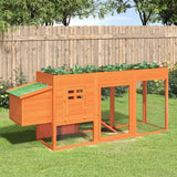 Vidaxl piščančji coop 204x50x84 cm trden borov bone rjave barve