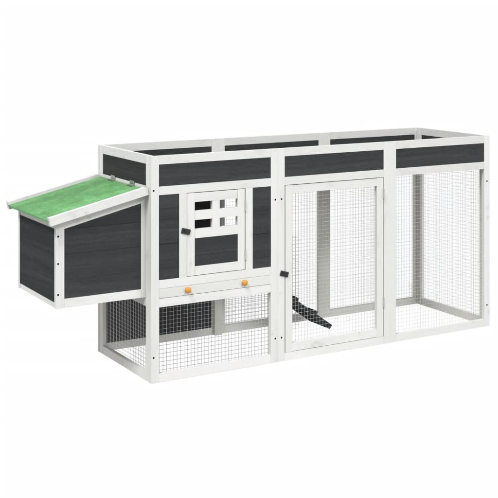 Vidaxl Chicken coop 204x50x84 cm Solid pine Gray