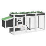 Vidaxl Chicken coop 204x50x84 cm Solid pine Gray