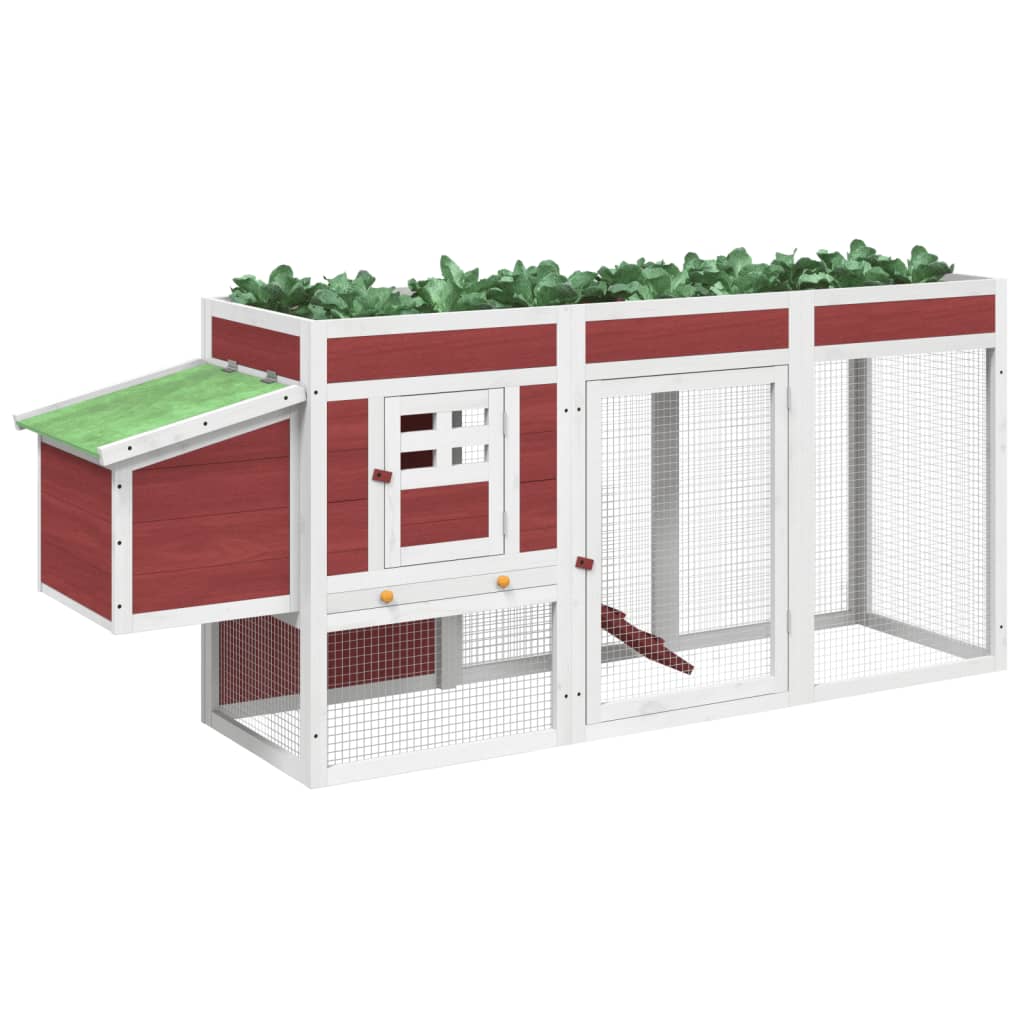 Vidaxl Chicken Coop 204x50x84 cm Festkiefer Mokkakakleur