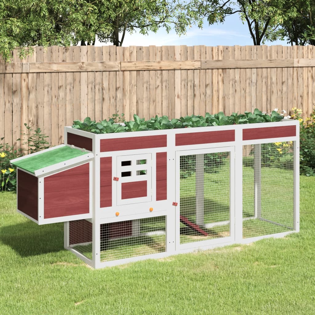 Vidaxl Chicken Coop 204x50x84 cm Festkiefer Mokkakakleur