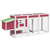Vidaxl piščančji coop 204x50x84 cm trden borov rdeč