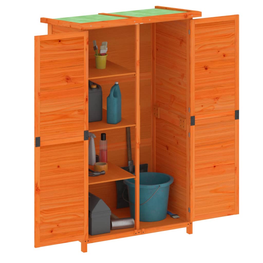 Vidaxl Garden Shed 83x57x140 cm Pino sólido Brown