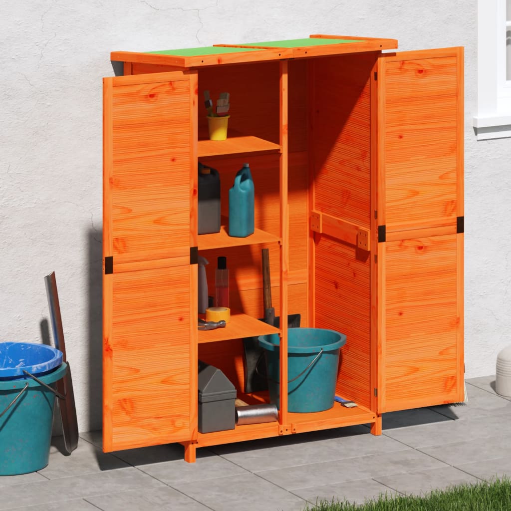 Vidaxl Garden Shed 83x57x140 cm Pino sólido Brown