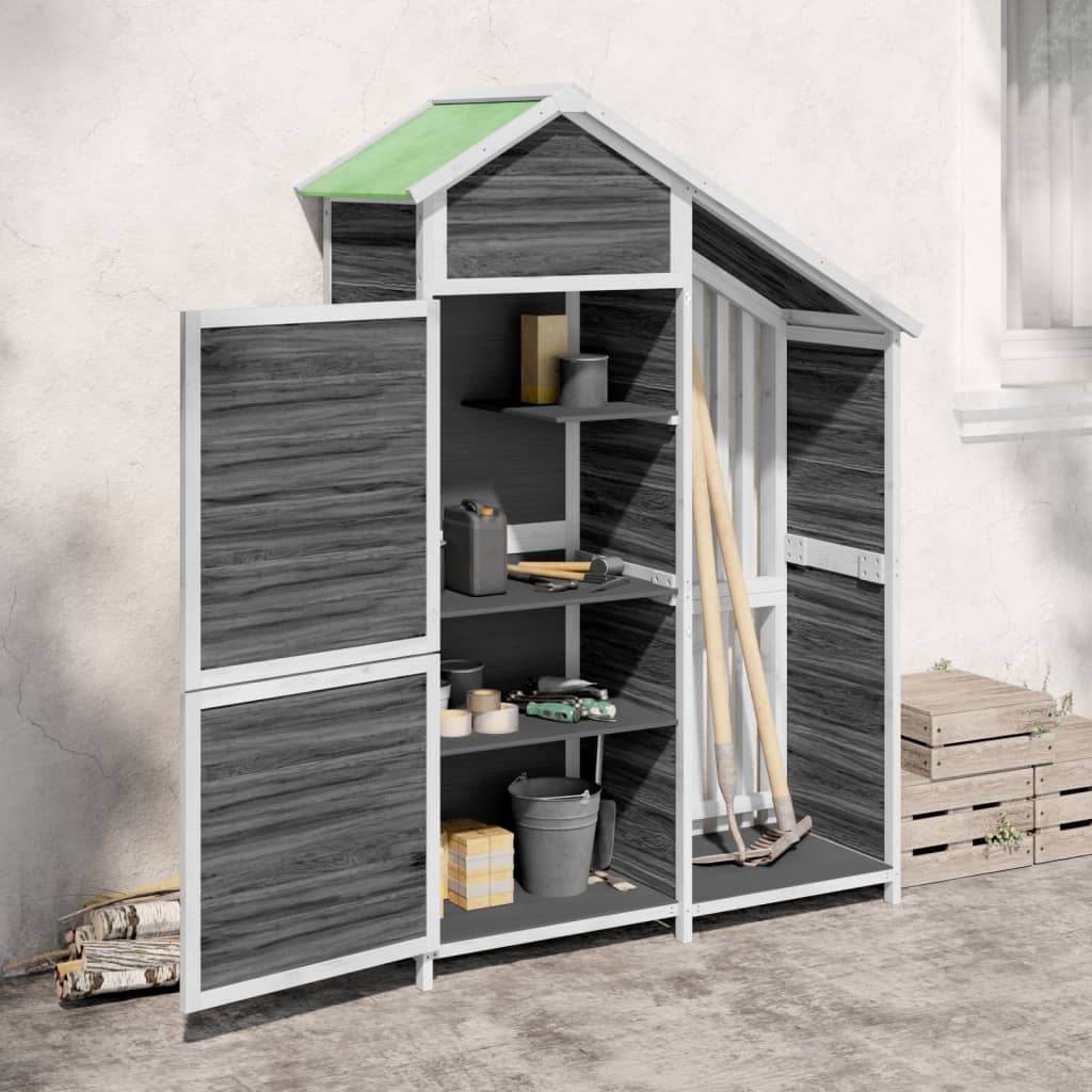 Vidaxl Garden Shed 120x53.5x170 cm Festkieferngrau
