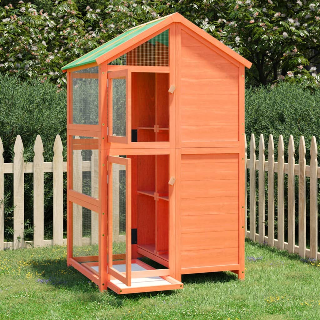 VIDAXL VIRET 97X81X152 CM Festkiefer Kiefernbraun