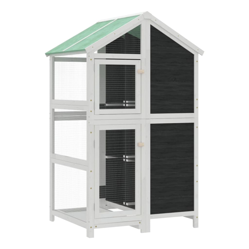 VIDAXL VIRET 97X81X152 CM Feststoffkieferngrau