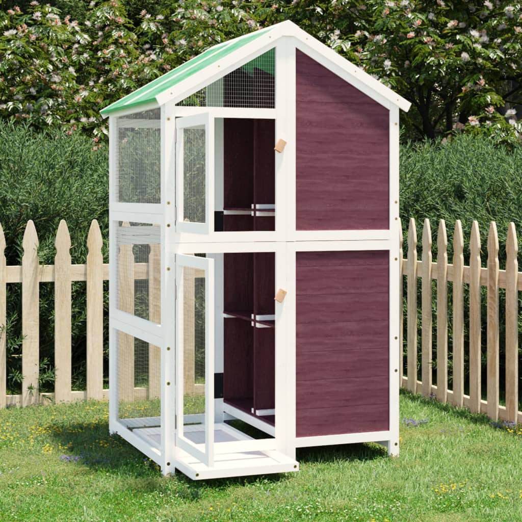 Vidaxl aviary 97x81x152 cm solid pine mugger -colored