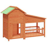 Vidaxl Dog Loft 143x60.5x109 cm de pino sólido marrón