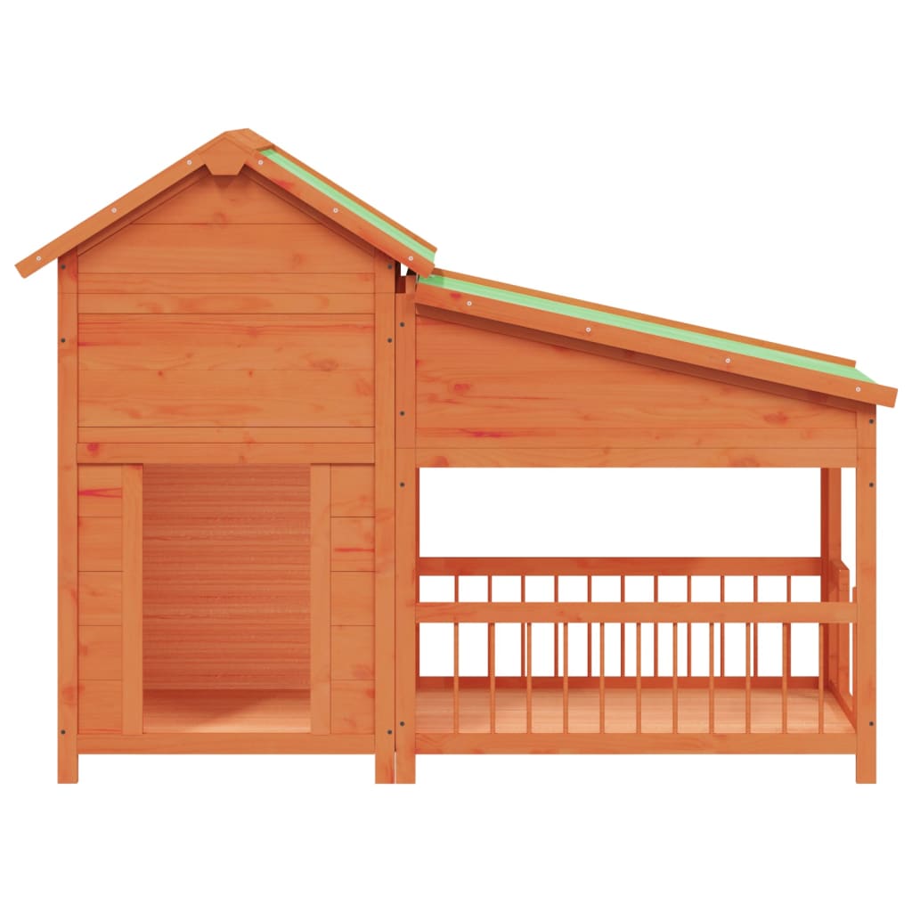 Vidaxl Dog Loft 143x60.5x109 cm de pino sólido marrón