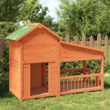 Vidaxl Dog Loft 143x60.5x109 cm de pino sólido marrón