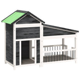 VidaXL dog loft 143x60.5x109 cm solid pine gray gray