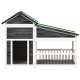 VidaXL dog loft 143x60.5x109 cm solid pine gray gray