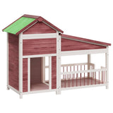 Vidaxl dog loft 143x60.5x109 cm solid pine mugger -colored