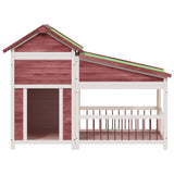 Vidaxl dog loft 143x60.5x109 cm solid pine mugger -colored