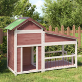Vidaxl dog loft 143x60.5x109 cm solid pine mugger -colored
