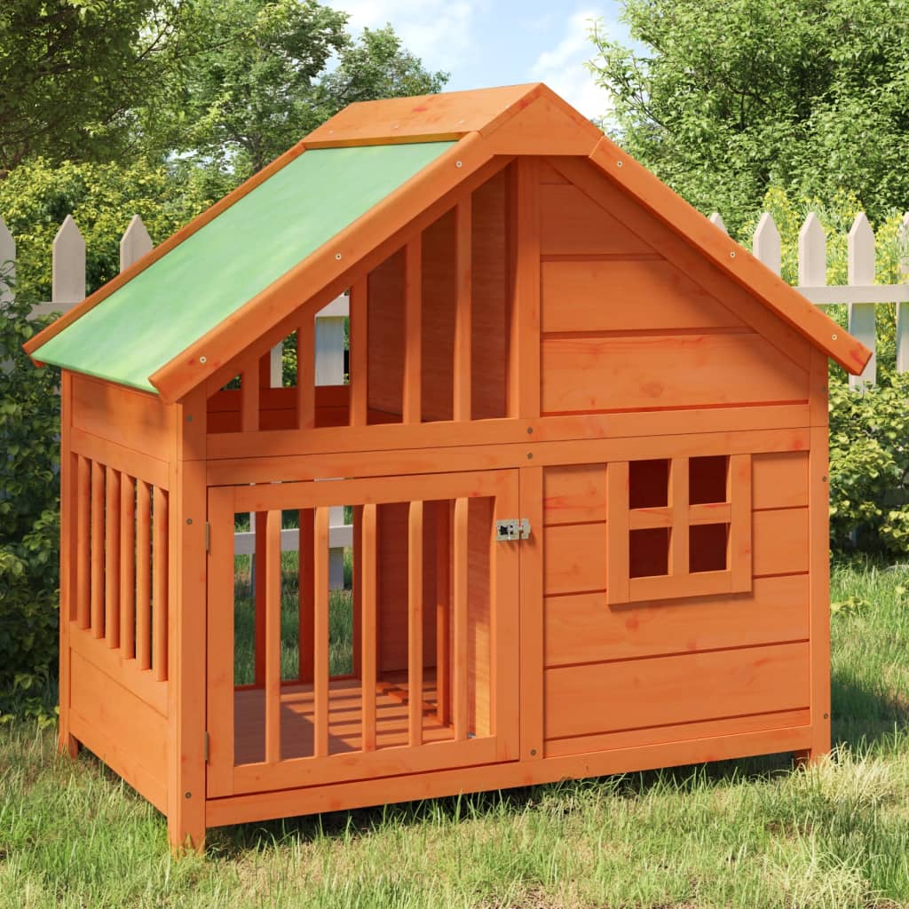 Vidaxl Dog Loft 96x60,5x87 cm trdna boro rjava