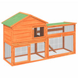 VidaXL Rabbit hutch 185.5x60.5x109.5 cm Solid pine pine brown